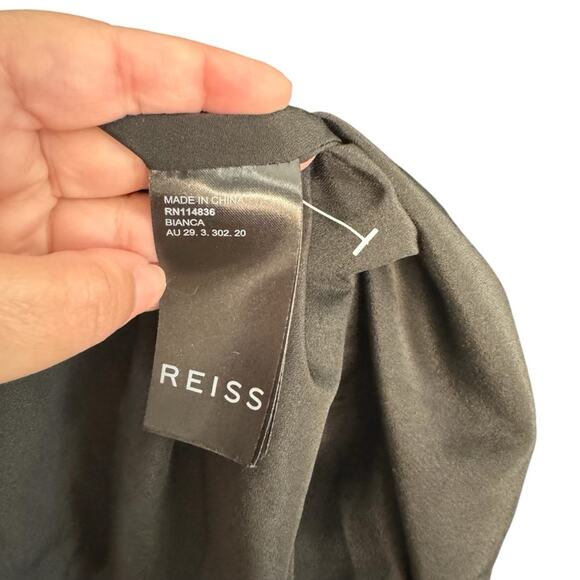 Reiss Bianca Black Velvet Long Sleeve Mini Dress - Picture 10 of 12